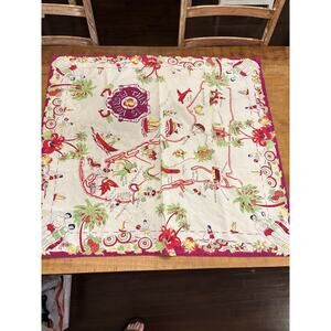 Florida Tablecloth Towel Tea Towel 38”x41” Vintage Linen Cotton Blend